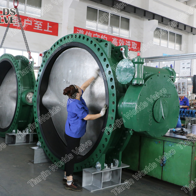 DN1950 78 tums dubbla flänsventiler AWWA C504 ClassD ClassE