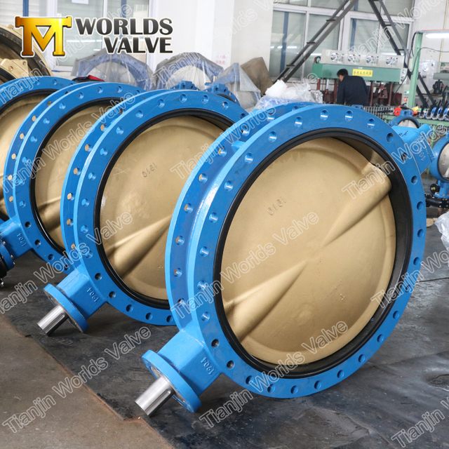 Fjärilventiler med B148 Aluminium Bronskiva Dubbelfläns U Typ