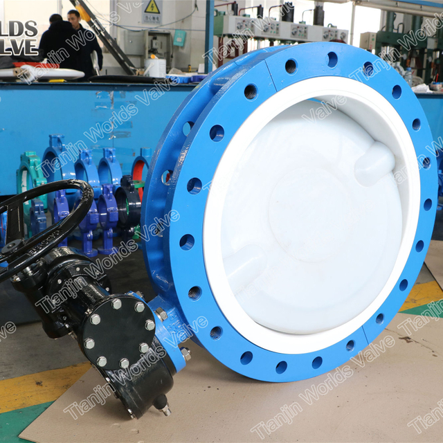 Stor storlek PFA Liner Disc Butterfly Valve Split Body