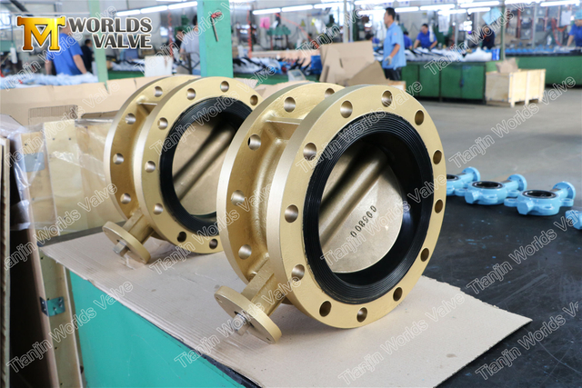 Aluminium Brons C954 C955 C958 Dubbelflänsade fjärilsventiler för havsvatten