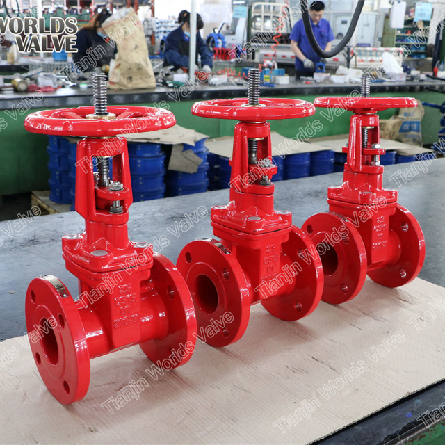 Stigande skaft Gjutjärnsgummi kilportventil för lågt tryck