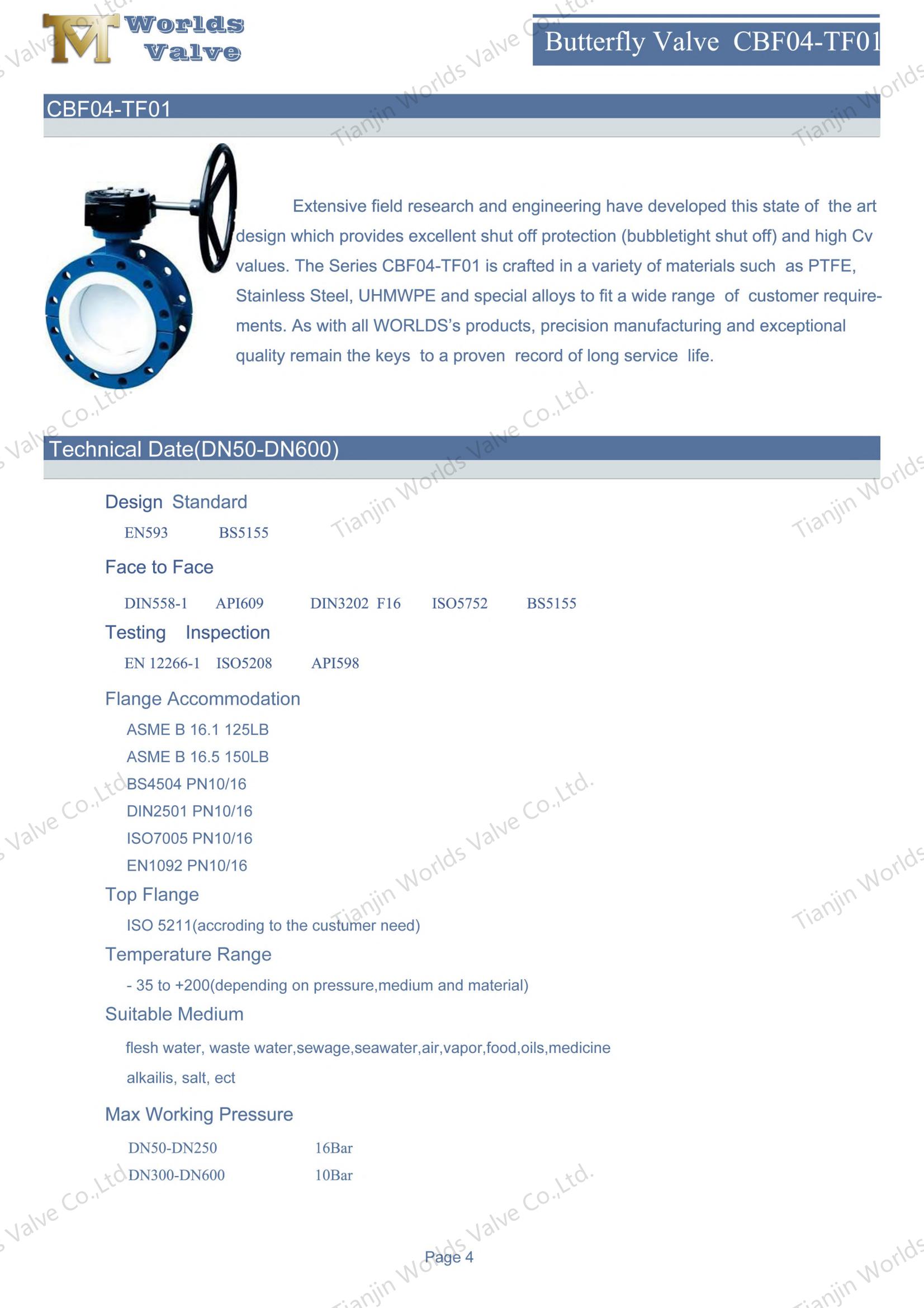 Worm Gear Double Flanged Ptfe Foderfj&auml;rilventiler (1)