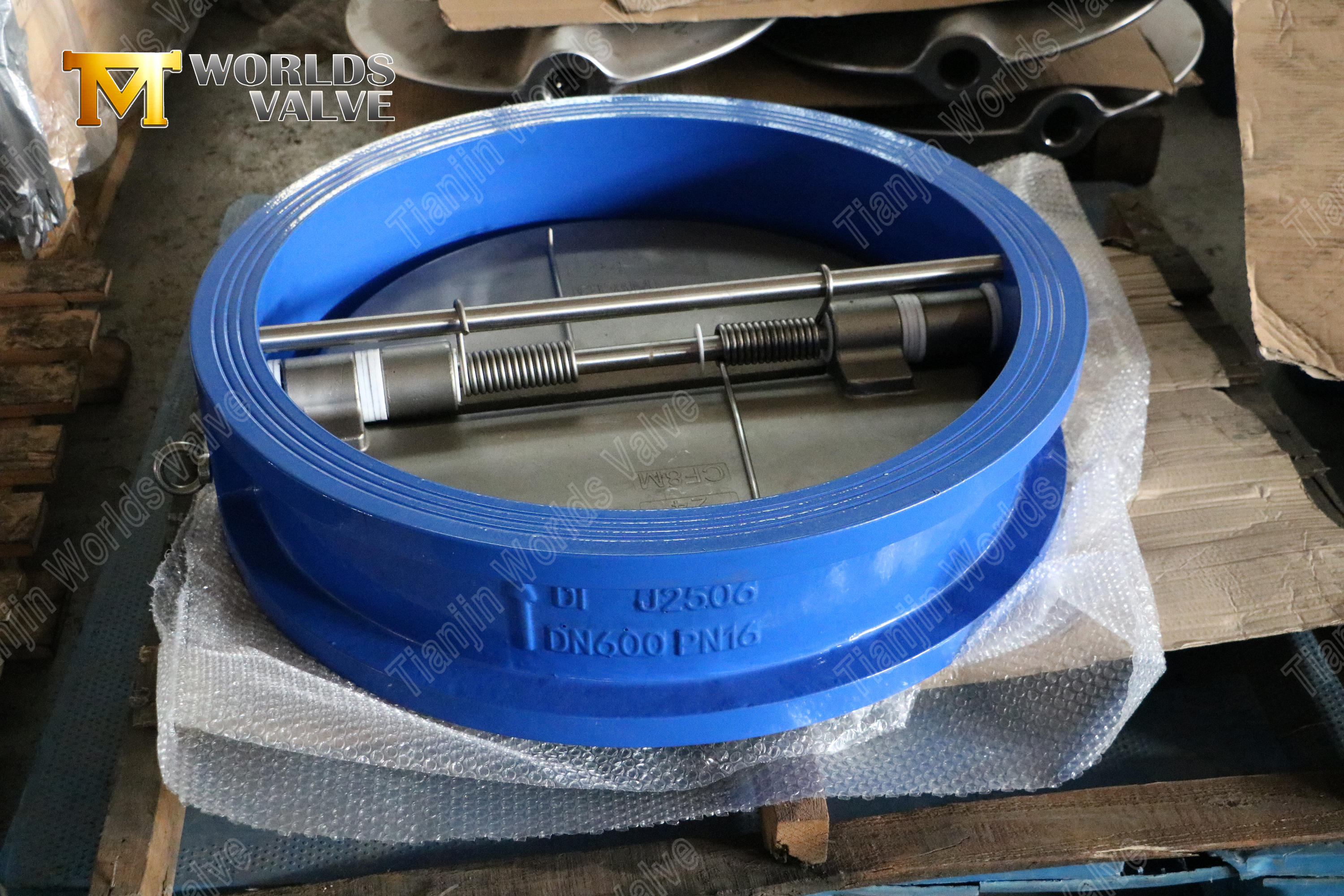 Rostfritt st&aring;l Double Disc Wafer Type Non-Return Ventil Noll-Leakage Backflow Prevention-1 (3)