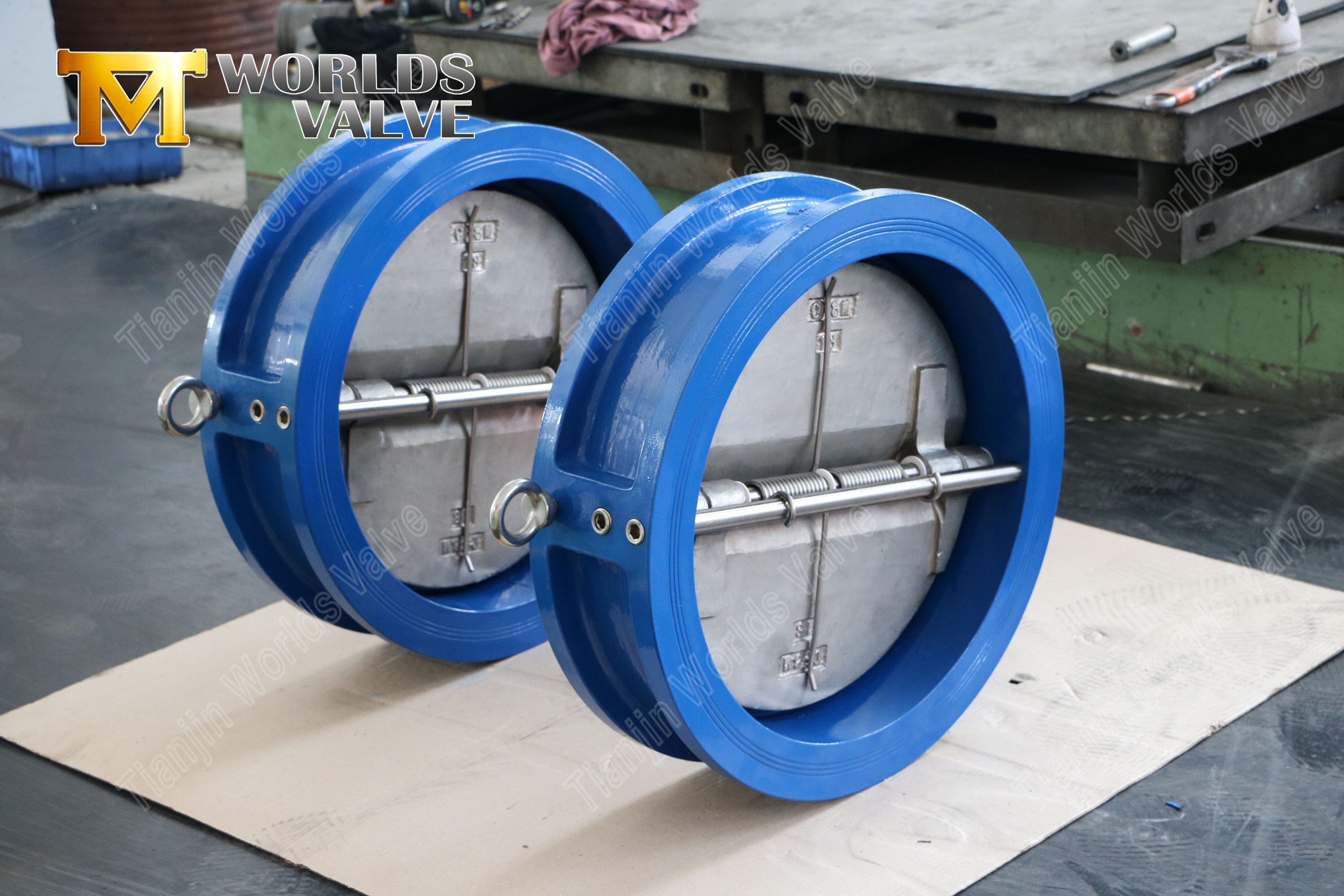 Rostfritt st&aring;l dubbelpl&aring;tsbackventil f&ouml;r skivor med C954 legeringsskivor (7)