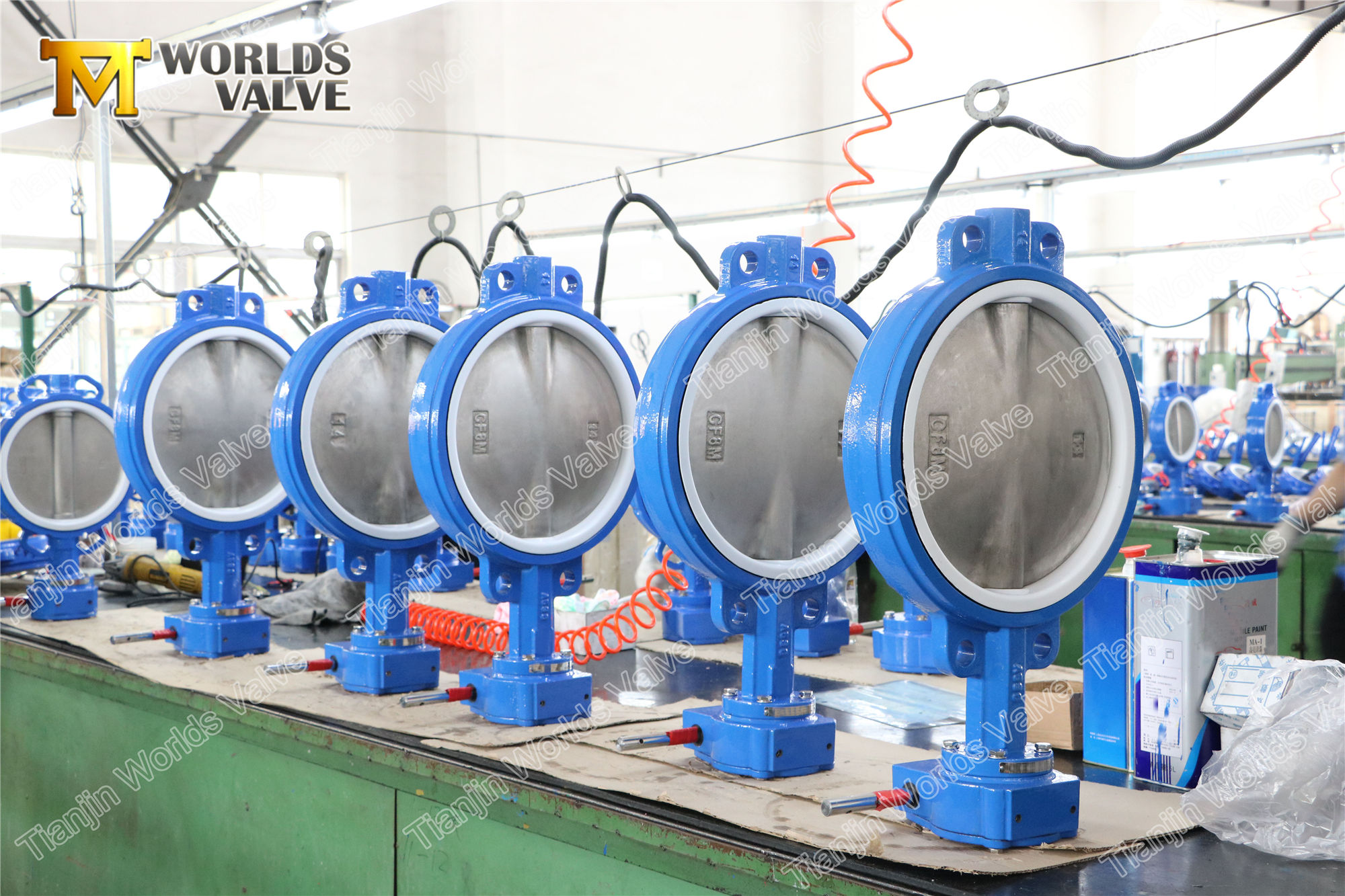 5 v&auml;xell&aring;dd pneumatisk koncentrisk skivfj&auml;rilventil