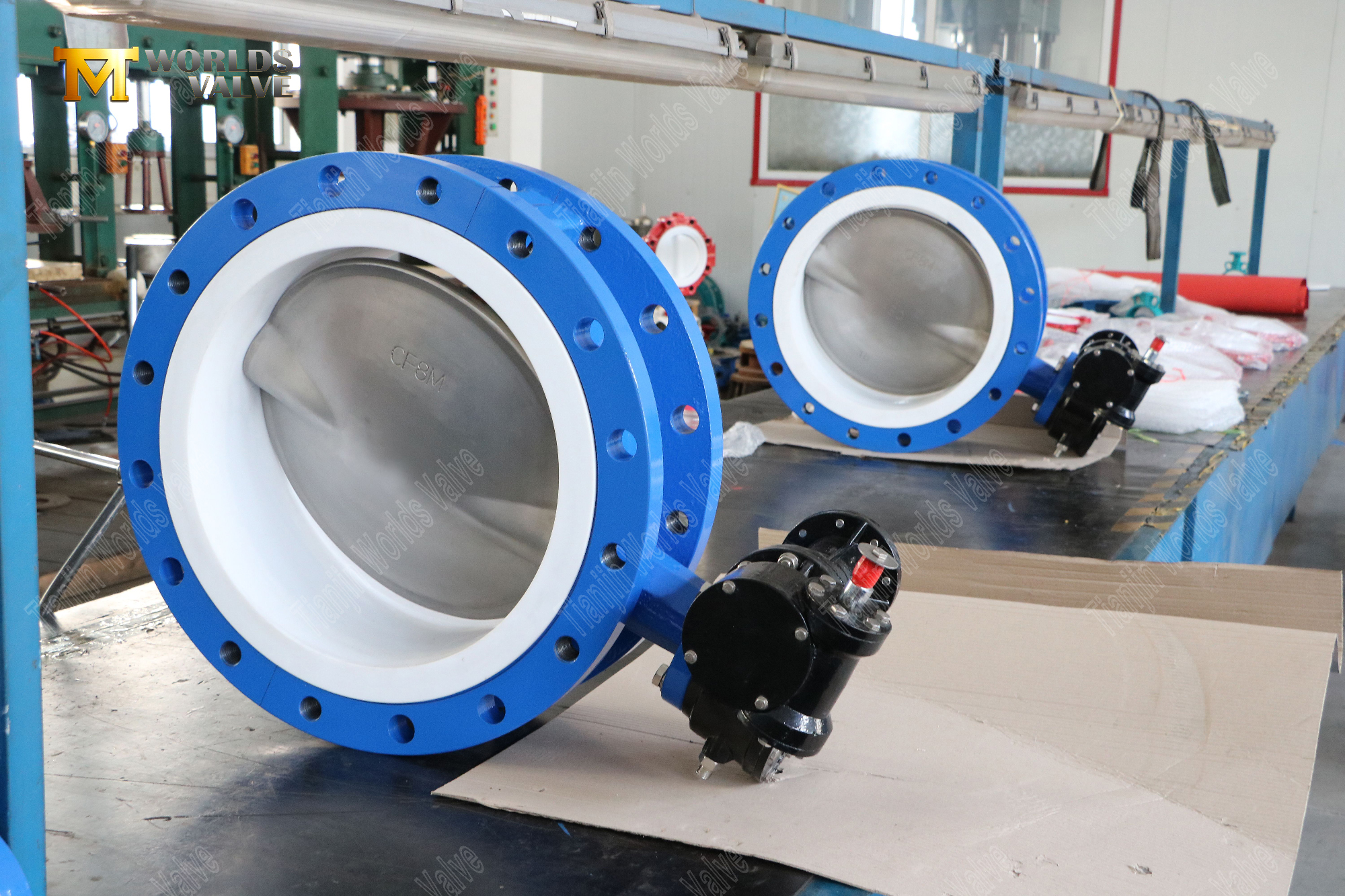 PTFE -s&auml;te och rostfritt st&aring;l skivor fl&auml;nsade fj&auml;rilsventiler (7)