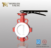 Waferflänsad PTFE foder Butterfly Valve