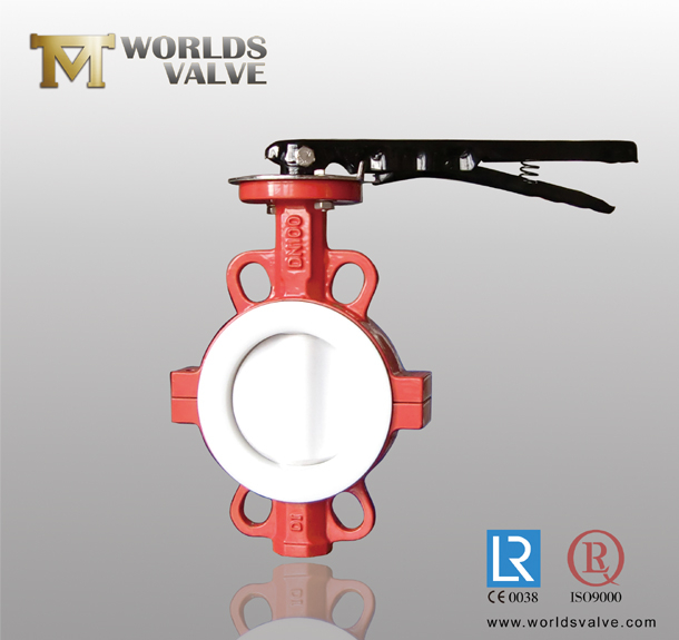 PTFE Split Body Wafer Butterfly Valve för kemisk industri