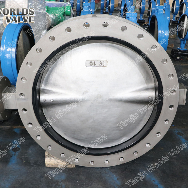 Duplex rostfritt stål U dubbelflänsfjärilventil