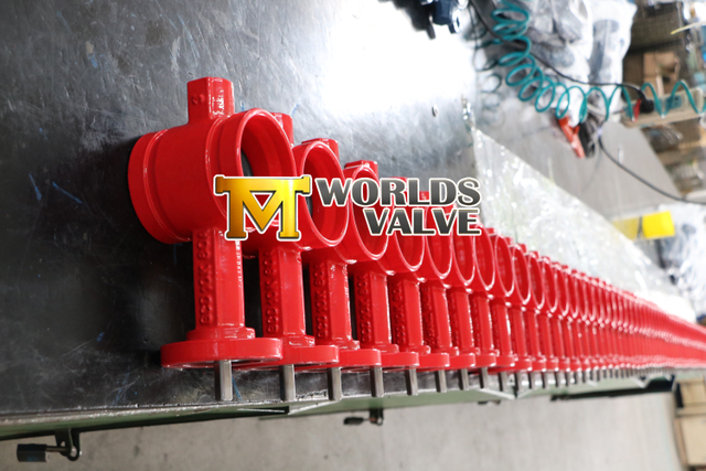 Spårad wafer-fjärilsventil med gummibelagd skiva