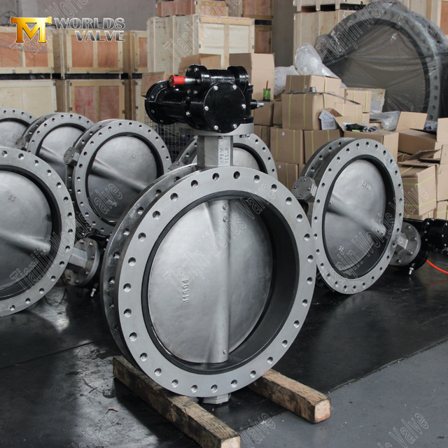 Växeldriven U-formad fjärilsventil