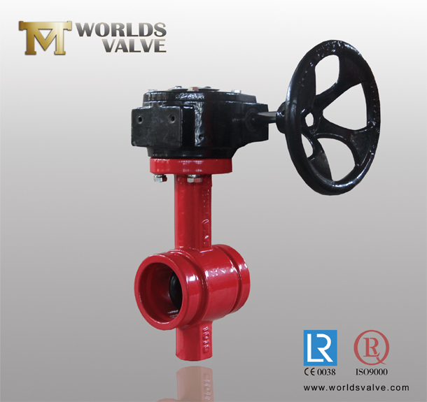 Di Ductile Iron Grooved END Gummi Butterfly Valve