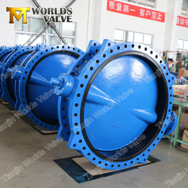 Fjärilventil med målningsskiva Pinless U-sektion Dubbel flänsad