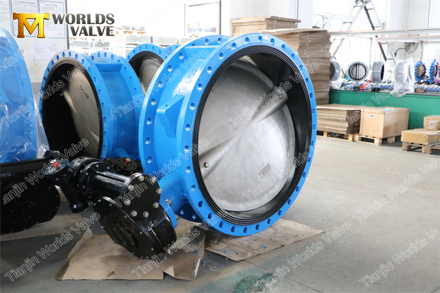 ANSI Class 150 FF RF-flänsad dubbelflänsad fjärilsventil, limmad gummisäte