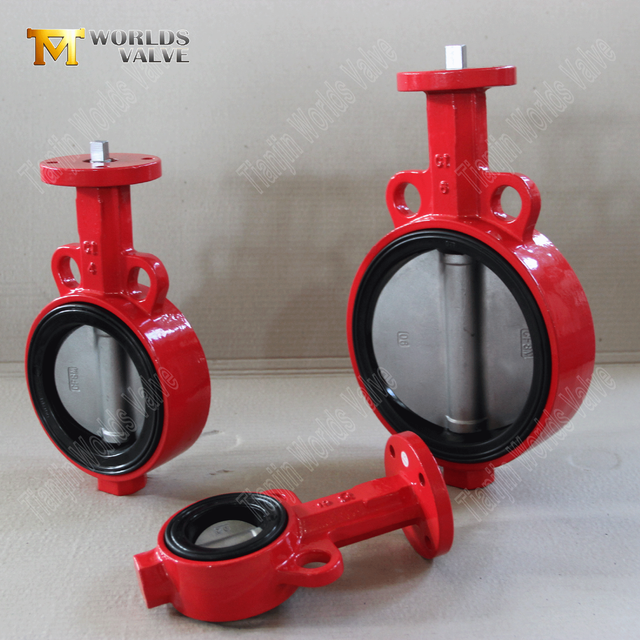 Wafer type fjärilsventil med rostfritt stål kropp och skiva