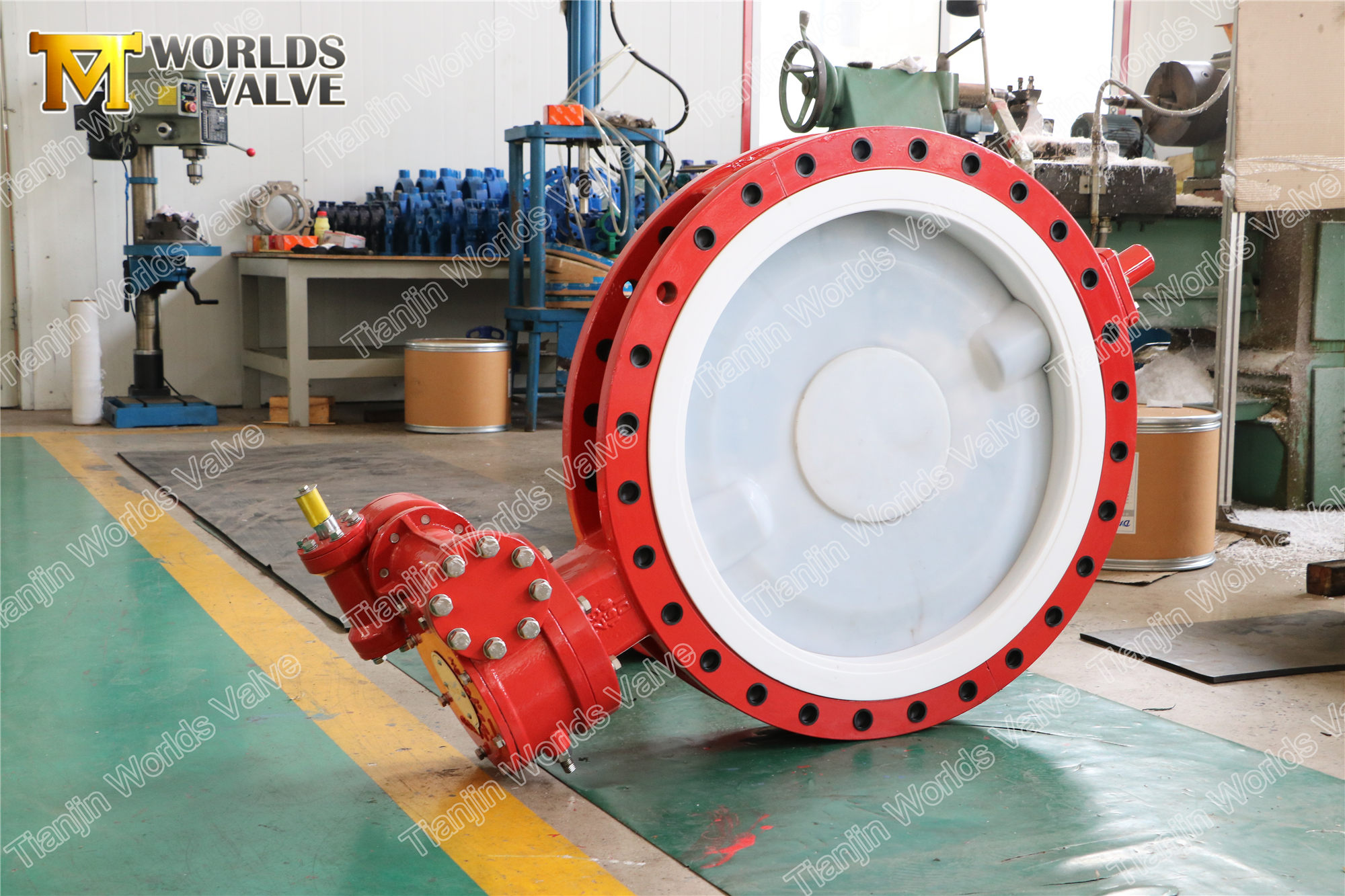 4 A536 A395 Ductile Iron PFA U Typ Butterfly Valve