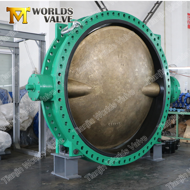 Stor dubbelfläns DN2100 DN2200 vridspjällsventil