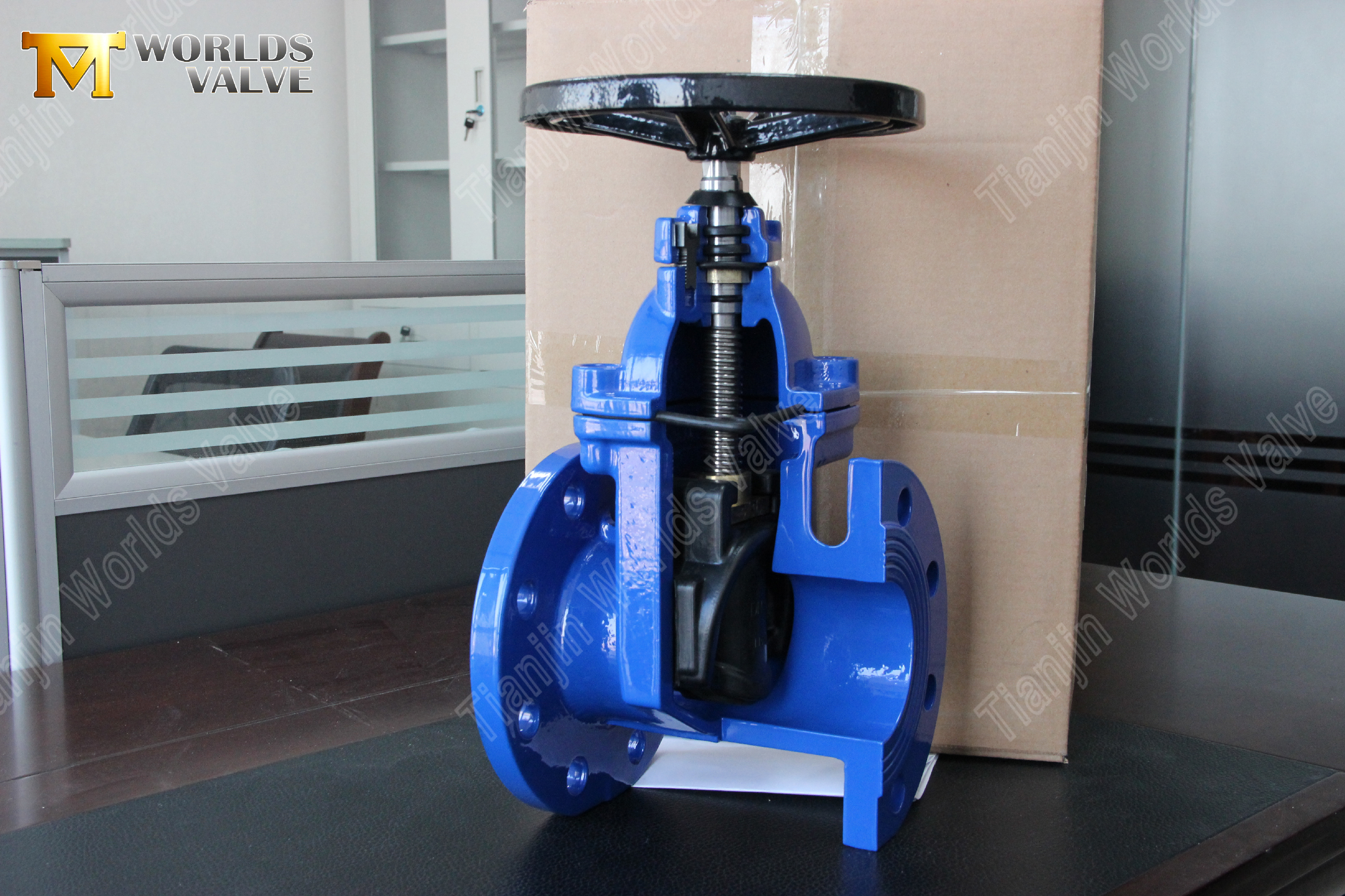 BS5163 Fj&auml;drande sittande, icke-stigande stam Duktilt j&auml;rnportventil P&aring;litlig vattenkontrolll&ouml;sning-1 (1)