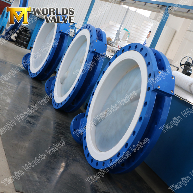 PTFE-fodrad delad kroppsfjärilsventiler-tillverkare av fjärilsventiler